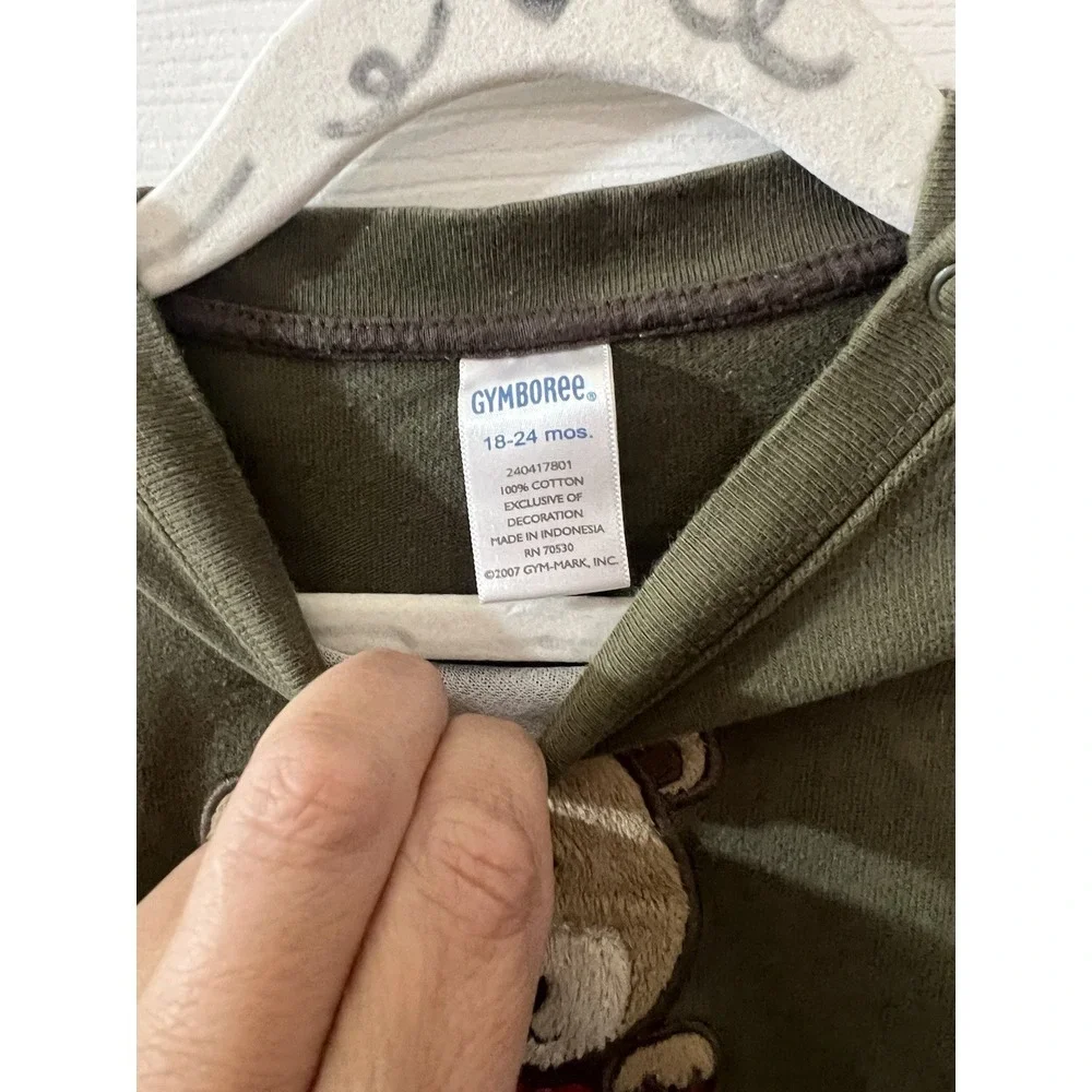 Gymboree Teddy Bear Jumpsuit Olive Green Size‎ 18/24m